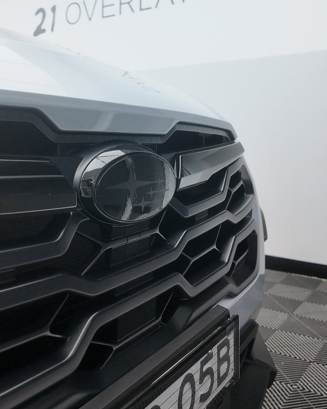Subaru Crosstrek Front and Rear Badge Overlay and Chrome Surround Delete