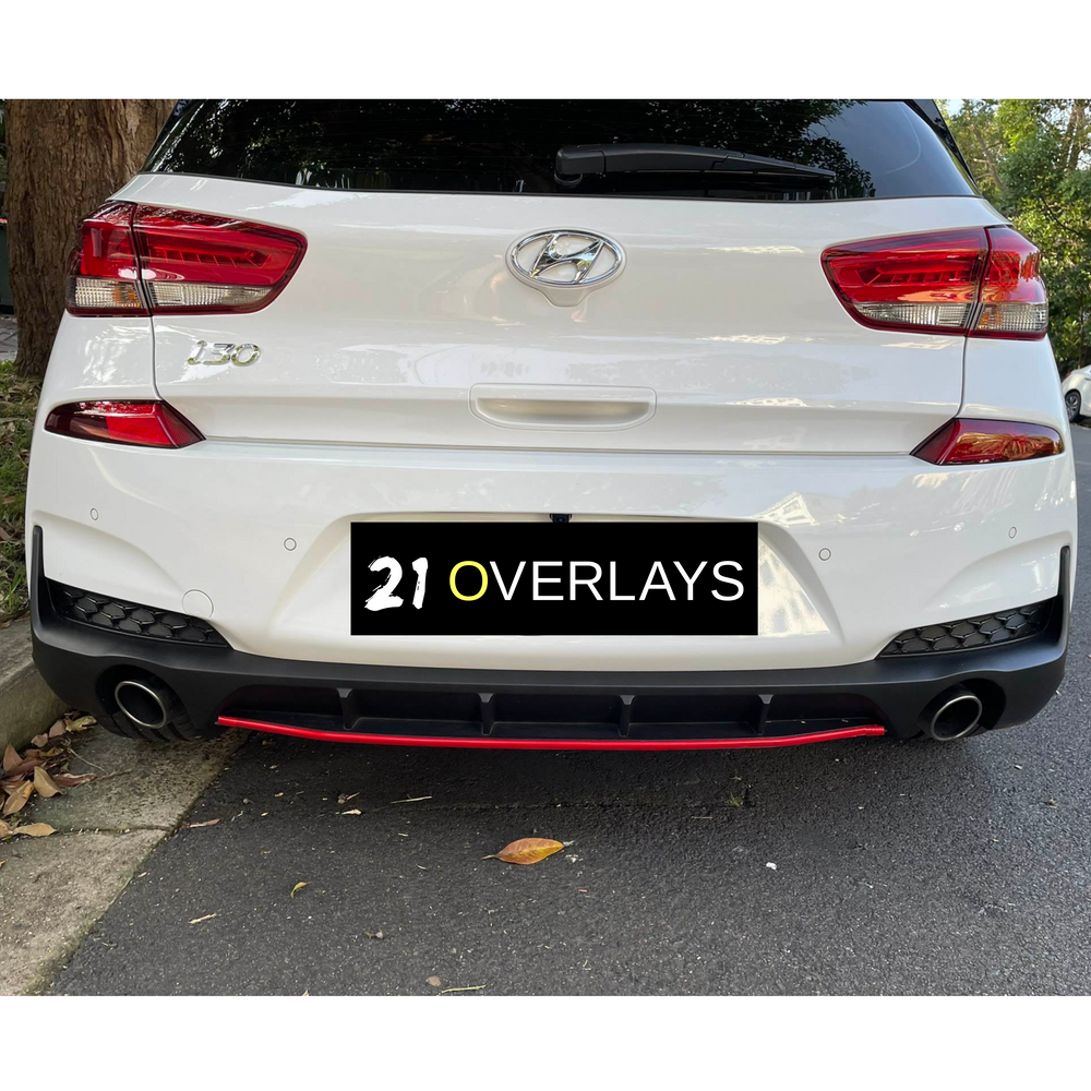 Hyundai i30 N Line Rear Bumper Stripe Overlay Kit 2017-2023