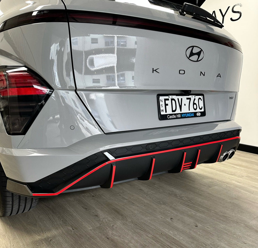 Hyundai Kona Rear Diffuser Fins Overlay 2024+