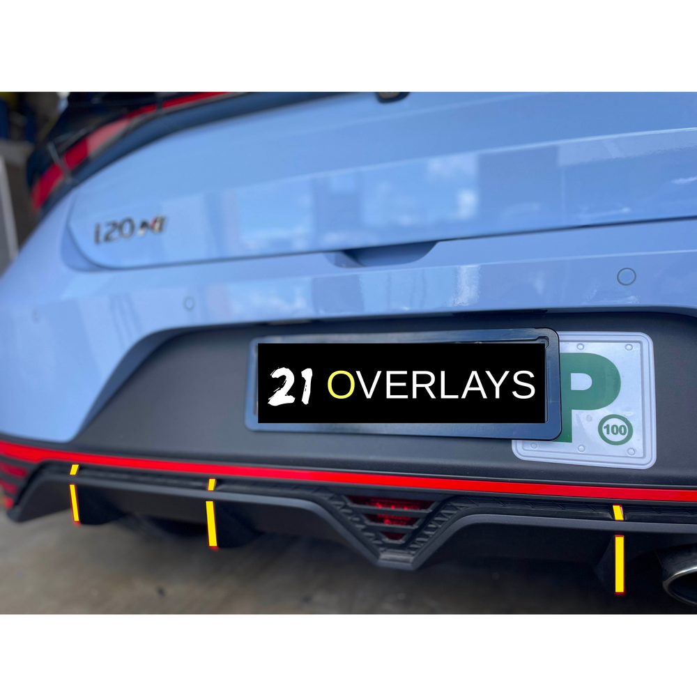 Hyundai i20 N Rear Diffuser Fins Accent Overlay 2021+