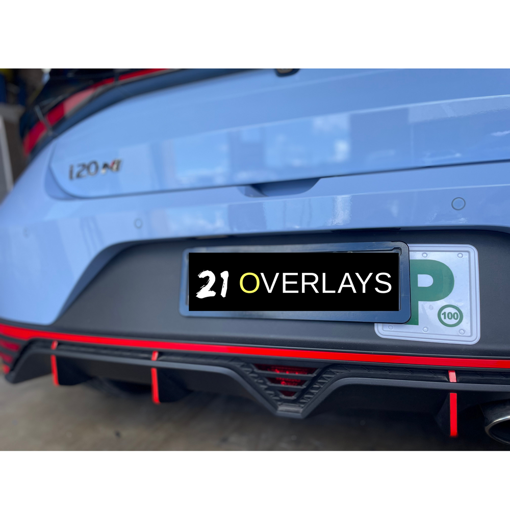 Hyundai i20 N Rear Diffuser Fins Accent Overlay 2021+