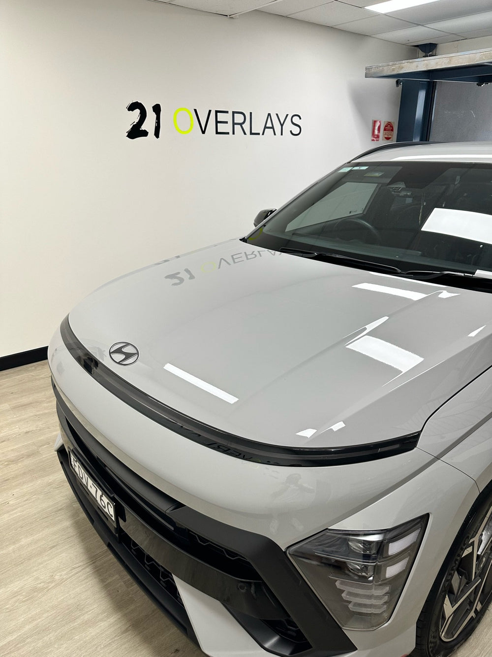 Hyundai Kona Front Light Bar Tint Overlay 2024+