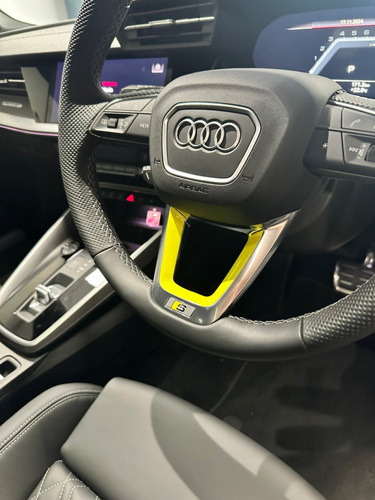Audi S3 Colour Change Steering Wheel Accent Overlay 2021+