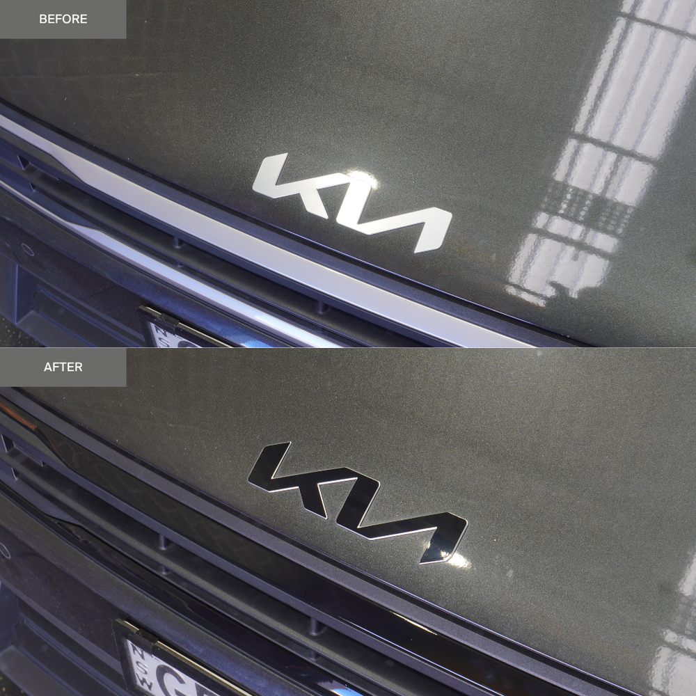 Fits Kia K4 Sedan 2025+  Front, Rear and Steering Wheel Badge Overlay Set