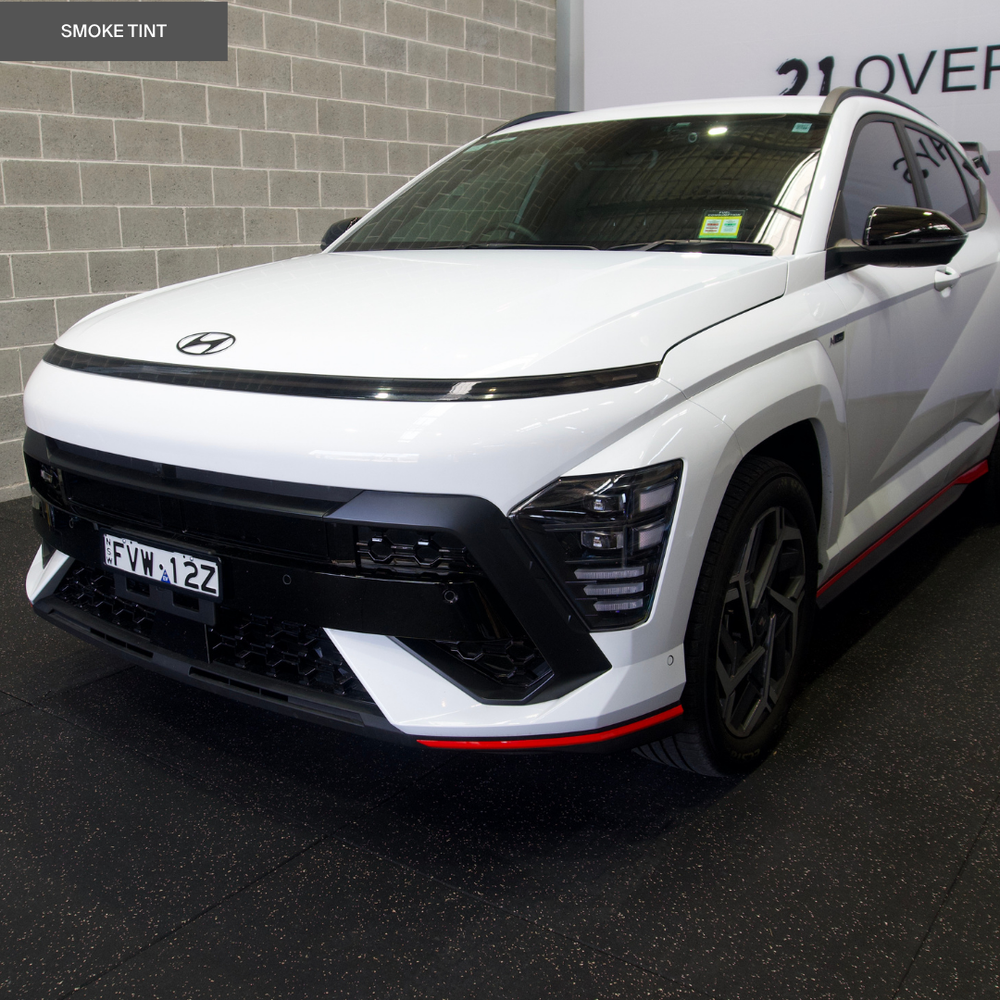 Hyundai Kona Front Light Bar Tint Overlay 2024+