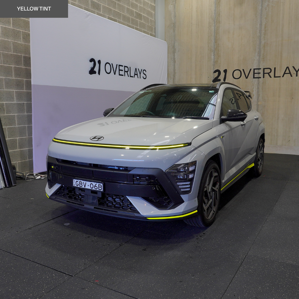 Hyundai Kona Front Light Bar Tint Overlay 2024+