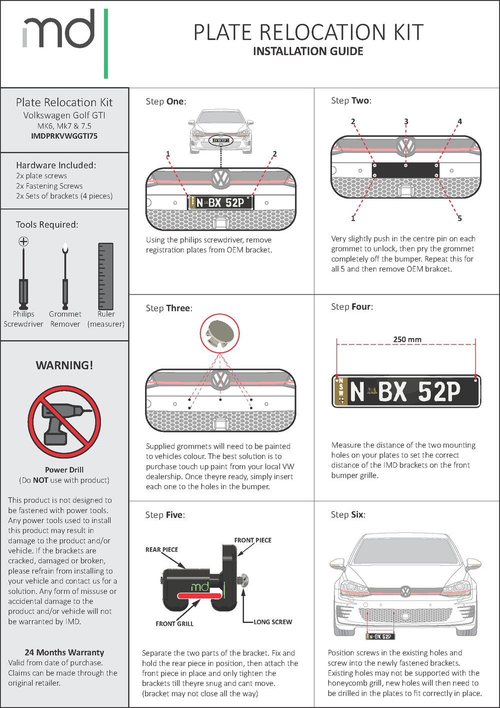 IMS Plate Relocation Kit  VW Golf GTI MK5-MK8