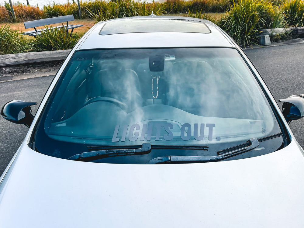 Lights Out Vinyl Windshield Banner - Reflective Vinyl