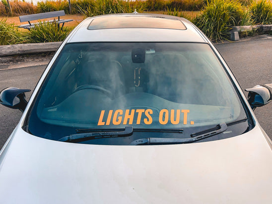 Lights Out Vinyl Windshield Banner - Reflective Vinyl