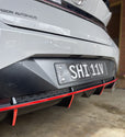 Hyundai i30 N Sedan Rear Diffuser Fins Accent Overlay 2021-2023