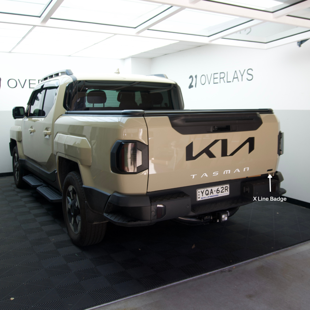 Fits Kia Tasman 2025+ - Rear "X Line" Badge Overlay