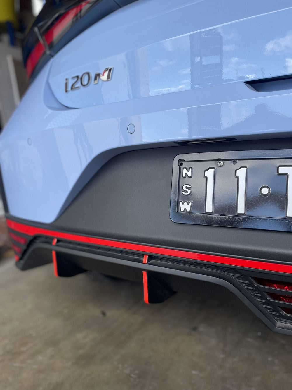 Hyundai i20 N Rear Diffuser Fins Accent Overlay 2021+