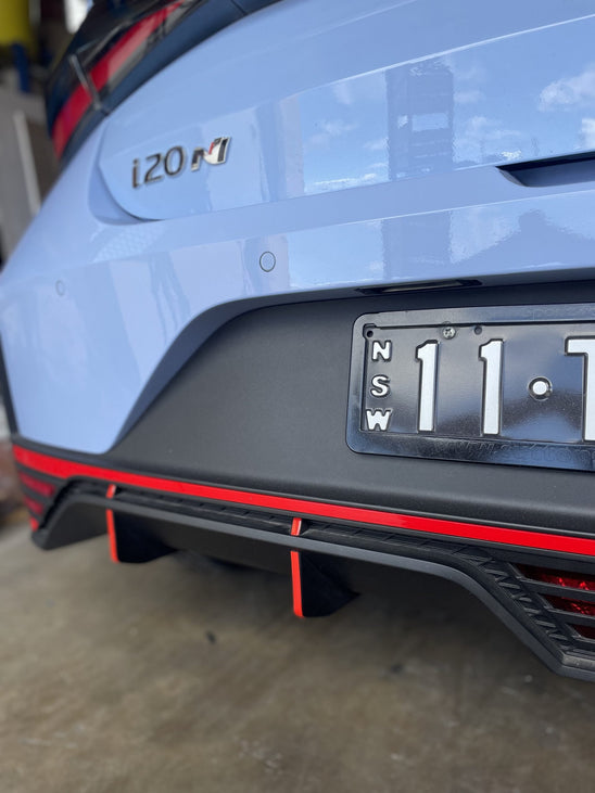Hyundai i20 N Rear Diffuser Fins Accent Overlay 2021+