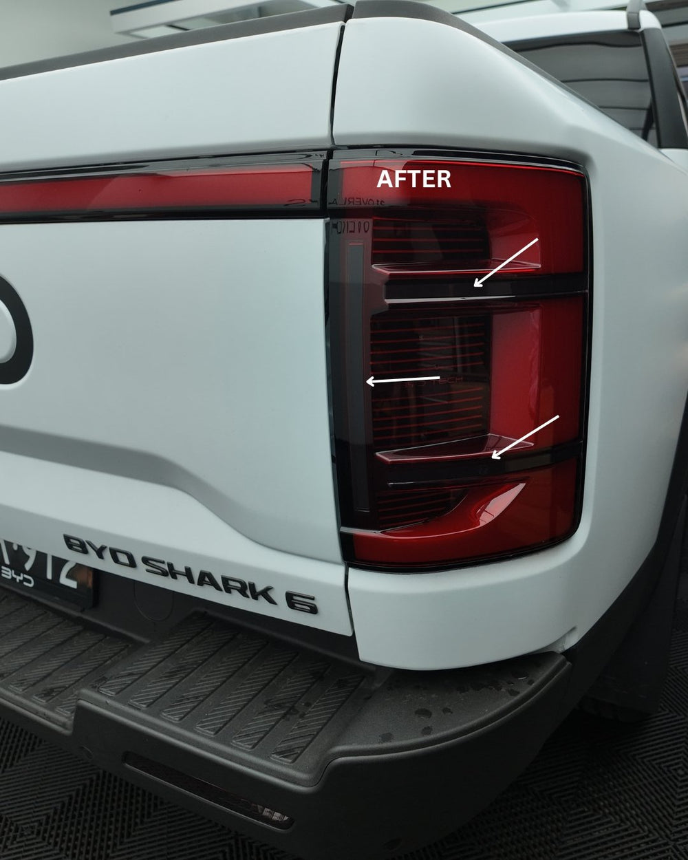 BYD Shark 6 Partial Tail Light Overlay