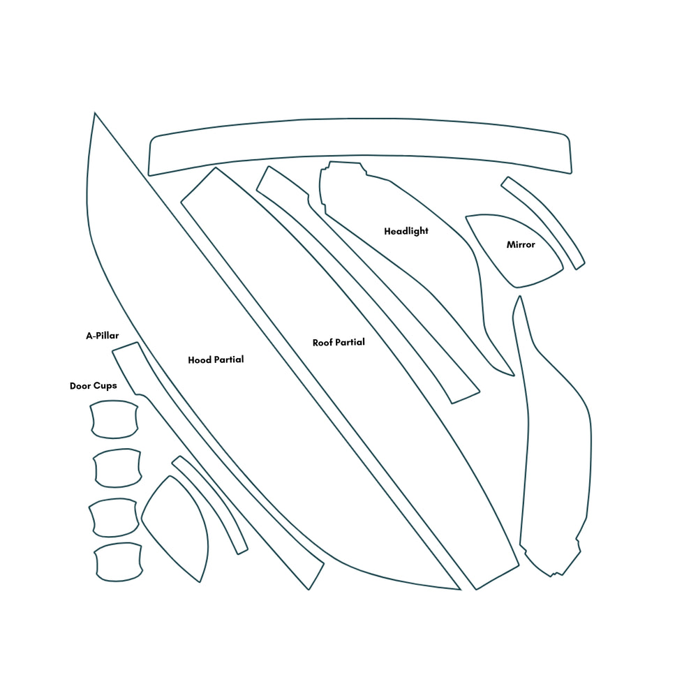 Volkswagen Facelift Tiguan DIY Wear and Tear PPF Kit 2022-2024