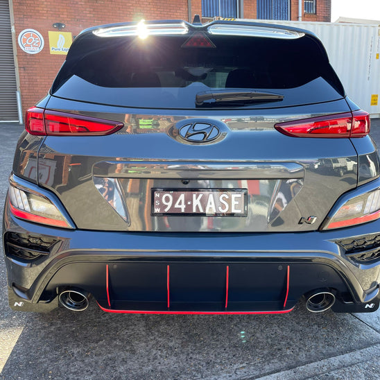 Hyundai Kona N Rear Diffuser + Fins Overlay 2021-2023